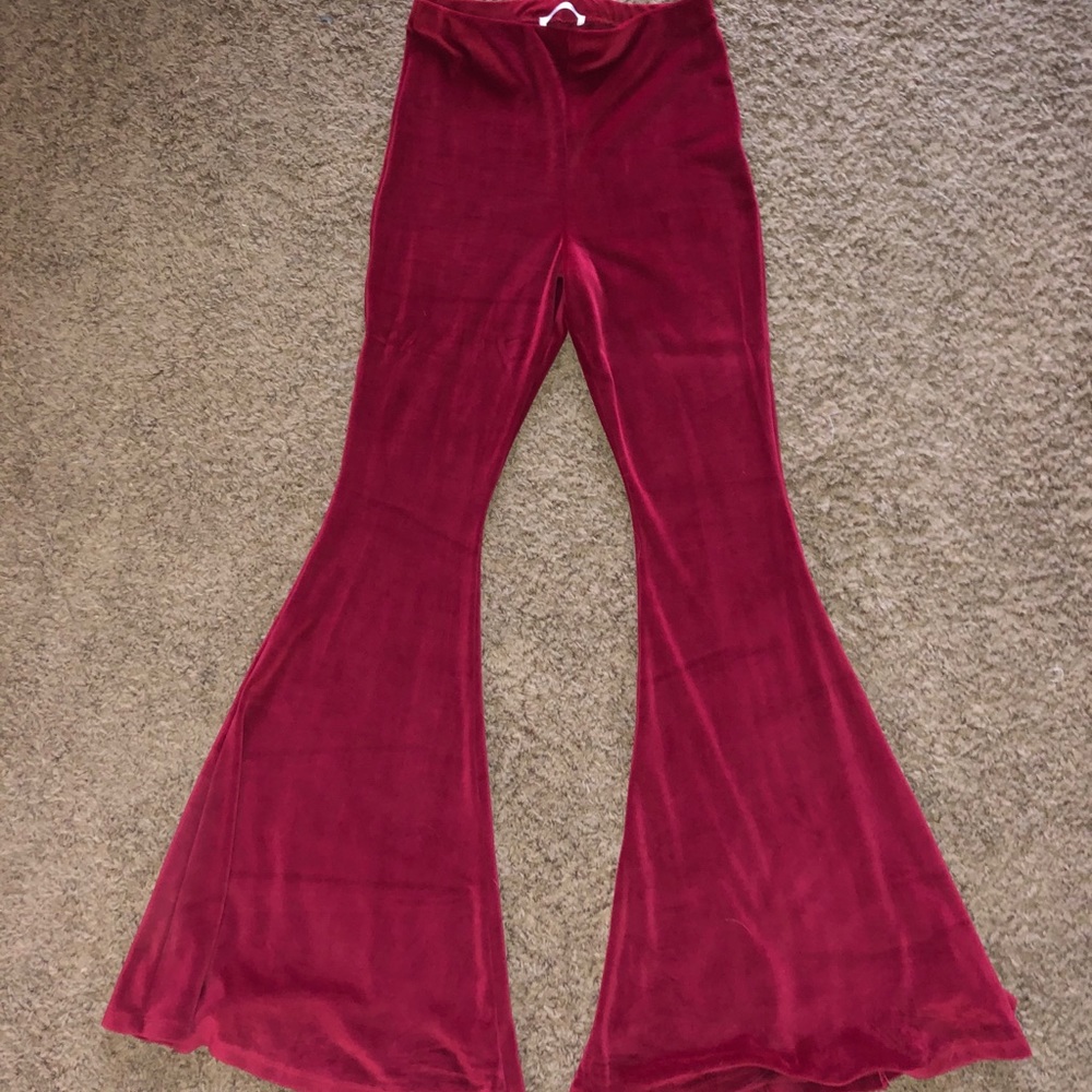 Velvet Red Bell Bottoms